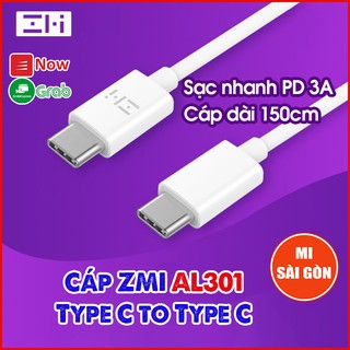 [Hỏa Tốc HCM] Cáp ZMI Type C To Type C (AL301 - 3A hoặc AL308E - 5A Dài 1.5m) hoặc (AL308 - 3A Dài 2m)- Hỗ trợ nhanh PD