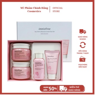 BỘ KEM DƯỠNG TRẮNG DA/ Bộ Dưỡng Ẩm, Trắng Da Chiết Xuất Lá Hoa Anh Đào Innisfree Jeju Cherry Blossom Cream Duo Set
