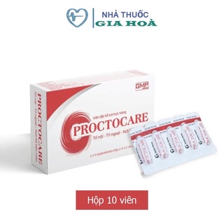 Proctocare - Viên đặt hỗ trợ đặt trực tràng trong trường hợp trĩ, táo bón, nứt kẽ
