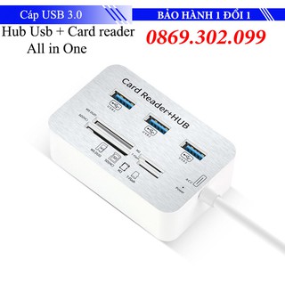 Cáp USB 3.0 to Hub Usb + Card reader All in One