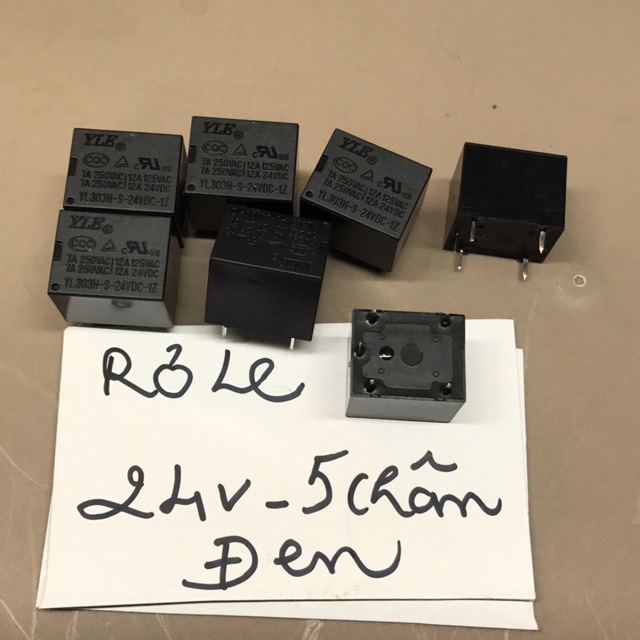 Rơ le 24v - 5 chân đen (Combo 5c)