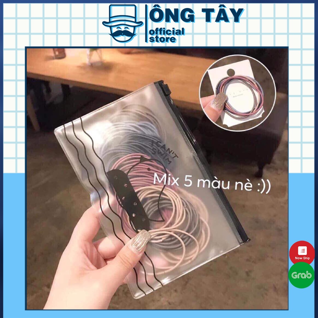 Chun buộc tóc - Thun cột tóc trơn SET 100 chiếc