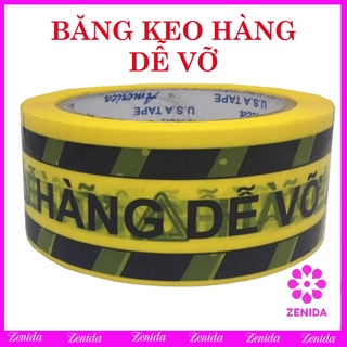 Băng dính hàng dễ vỡ độ bám dính cao, băng keo hàng dễ vỡ loại 100 Yard