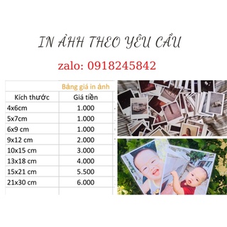 in ảnh 3x4, 6x9 1k in 10 tặng 1( free ép plastic)