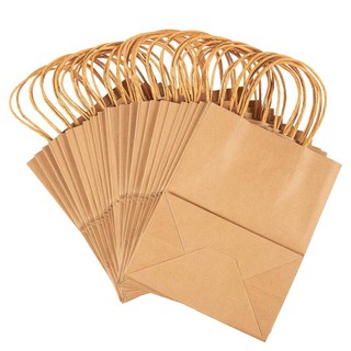 100 Túi giấy thực phẩm có quai màu nâu 30N-QX ngang 25 x rộng 15 x cao 30 cm