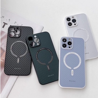 Ốp Điện Thoại PC Sợi Carbon Mặt Nhám Từ Tính Cho iPhone 11 Pro Max 12 Pro Max 13 Pro Max 14 Pro Max