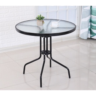 BÀN CAFE MẶT TRÒN KÍNH CƯỜNG LỰC CHÂN SƠN TĨNH ĐIỆN