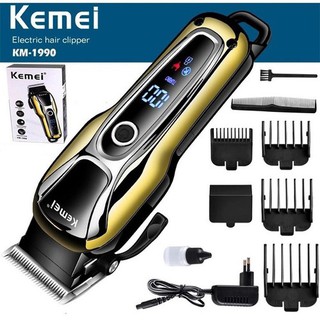 Tông Đơ Cắt Tóc Không Dây Chuyên Nghiệp Kemei KM-1990 - Hàng Nhập Khẩu