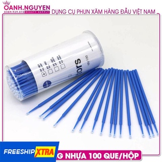 Tăm Bông Nhựa Bôi Tê, Đính Đá Răng (100 que/hộp)