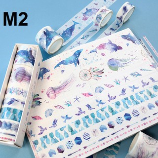 [Mã LIFEBOOK2 giảm 10% đơn 0Đ] Set 8 Cuộn Băng Dính Washi Tape Trang Trí Scrapbook, Planner