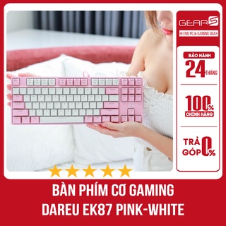 Bàn phím cơ Gaming DAREU EK87 PINK-WHITE (PINK-LED, Blue/ Brown/ Red D switch)