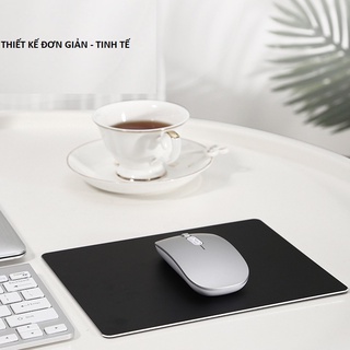 Miếng Lót Chuột Nhôm Nguyên Khối Cao Cấp  có đệm chống trượt một mặt da một mặt kim loại phù hợp cho hầu hết chuột