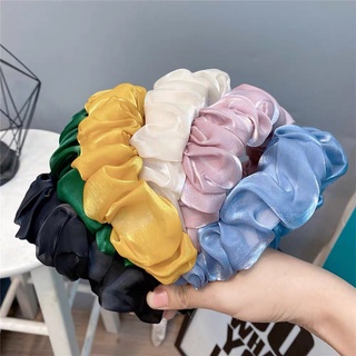Bờm tóc vải voan nhún ánh nhũ bản lớn nhiều màu thời trang nữ tính Hàn Quốc - Y061