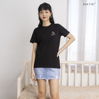 MAYBI - Váy quần jean xanh nhạt wash rách