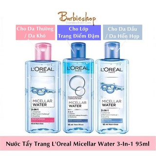 Nước Tẩy Trang Loreal Micellar Water 3in1 95ml ( xanh + hồng )