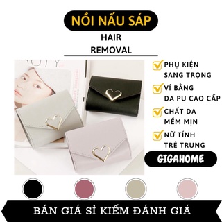 Ví Nữ Mini GIGAHOME Bóp Nữ Cầm Tay Da Mềm Mại, Nhỏ Gọn Dễ Dàng Bỏ Túi Khóa Trái Tim 9132