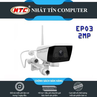 Camera IP Wifi Trong nhà Ngoài trời Ebitcam EBO3 1 Râu FullHD 1080P - đèn hồng ngoại siêu khủng đến 40m (Trắng)