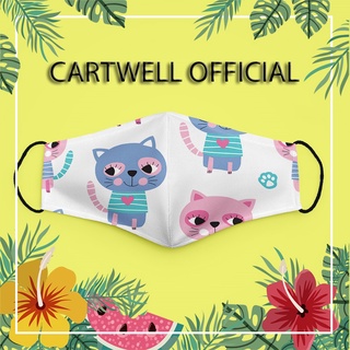 Khẩu trang đáng yêu dễ thương hoạt hình vui nhộn cute trẻ em Hình Đẹp CARTWELL không đau tai chất liệu vải mềm kháng khu