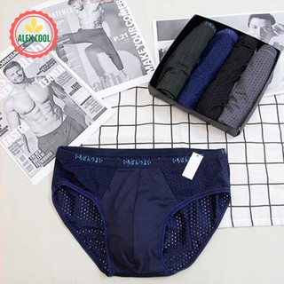 [ Free Ship ]hộp 4 quần sịp quần lót nam cao cấp chính hãng thông hơi thoáng khí chéo