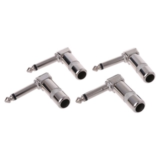 Set 4 Giắc Cắm Chữ o Góc Phải 1 / 4 "TS Mono Kết Nối 6.35mm Cho Đàn Guitar Điện Thoại