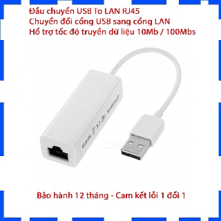 Đầu chuyển USB To LAN RJ45 1081 - Màu trắng - Bảo hành 1 tháng