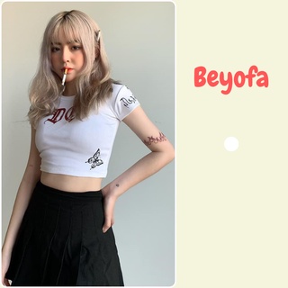 Áo croptop nữ ôm body in hình bướm, chữ dg - áo cộc tay nữ dáng ngắn kiểu bó