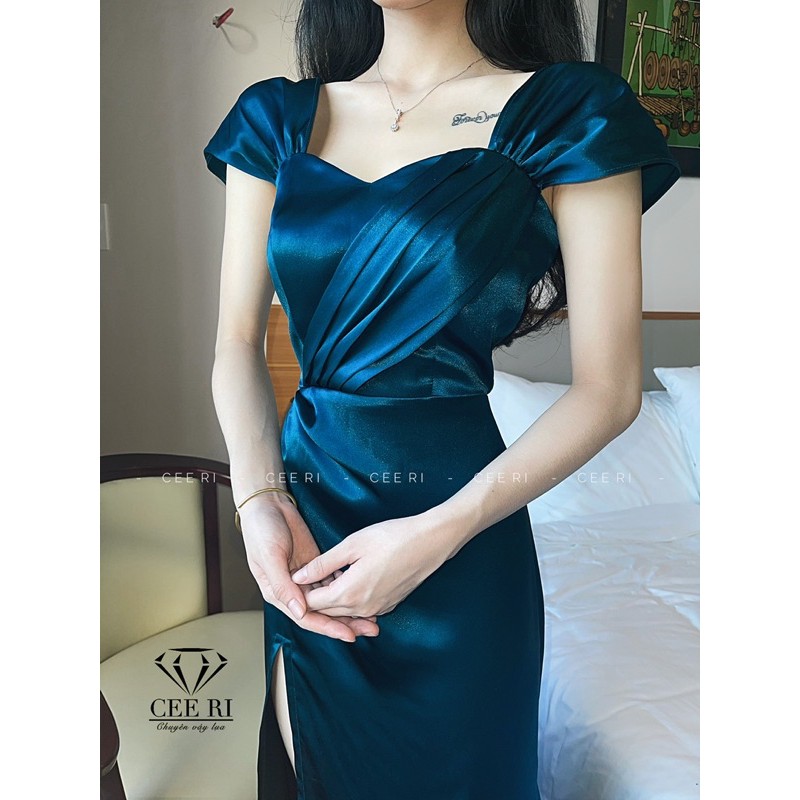 ( ẢNH THẬT - MẪU  CEERI )Đầm lụa cao cấp đi tiệc