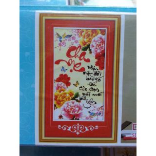 Tranh đính đá cha mẹ df011