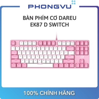 Bàn phím cơ DareU EK87 D Switch (Trắng - Hồng) - Bảo hành 24 tháng