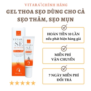 Gel thoa sẹo bằng hệ thống 3 phân tử Vitara - SE làm giảm quá trình hình thành sẹo, mờ sẹo thâm, sẹo mụn 5g