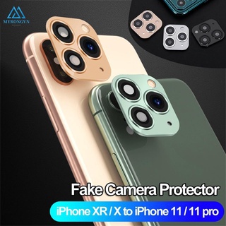 Miếng dán kính cường lực giả ống kính camera với đèn flash thời trang thay đổi cho iPhone XR X thành iPhone 11 Pro Max