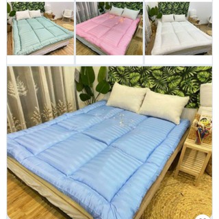 [GIÁ HỦY DIỆT ] Topper- Tấm làm mềm nệm cotton kẻ 3p Hàn Quốc sản phẩm hot nhất 2021 ( dày 8-9p)