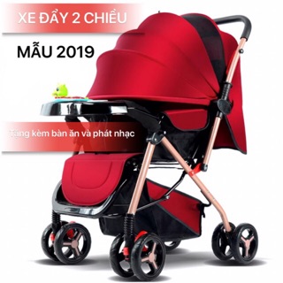 XE ĐẨY 2 CHIỀU KHUNG MẠ ĐỒNG TẶNG BÀN ĂN VÀ BÀN NHẠC