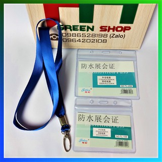 Combo 10 dây đeo thẻ giọt lệ 1,6cm và bao đựng thẻ ngang