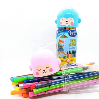 Bút dạ màu 12-18-24 màu ống đựng