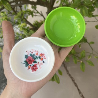 10 cái Chén tương nhựa 6.6 x 1.5cm , chén sốt , chén mù tạt xanh , trắng - Small Ketchup Plastic Cup