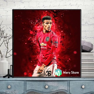 Tranh Canvas Cầu Thủ Bóng Đá Manchester United Mason Greenwood, Trang Trí Phòng Phong Cách Thể Thao