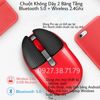 (CÓ SẴN) ️Chuột Không Dây M106, Chuột Bluetooth Đa Kết Nối, Dùng Cho PC - Laptop - iPad, Pin Dùng 60 Ngày, 1200 DPI