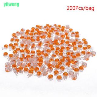 Set 200 Đầu Nối Dây Điện K1 2 Cổng Màu Cam Trong Suốt
