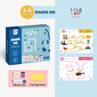 Sách tập viết cho bé tập tô vẽ thông minh xóa được Lalala baby 68 trang kèm bút và mút xóa