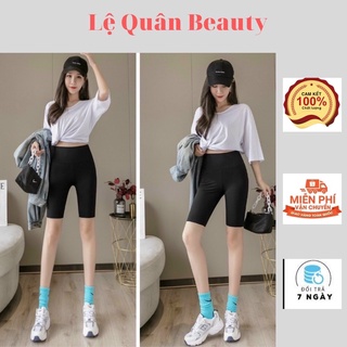 Quần Legging Nữ H&amp;M ngắn không túi màu đen cao cấp, thun co giãn 4 chiều, vải đẹp dày dặn, thoáng mát.