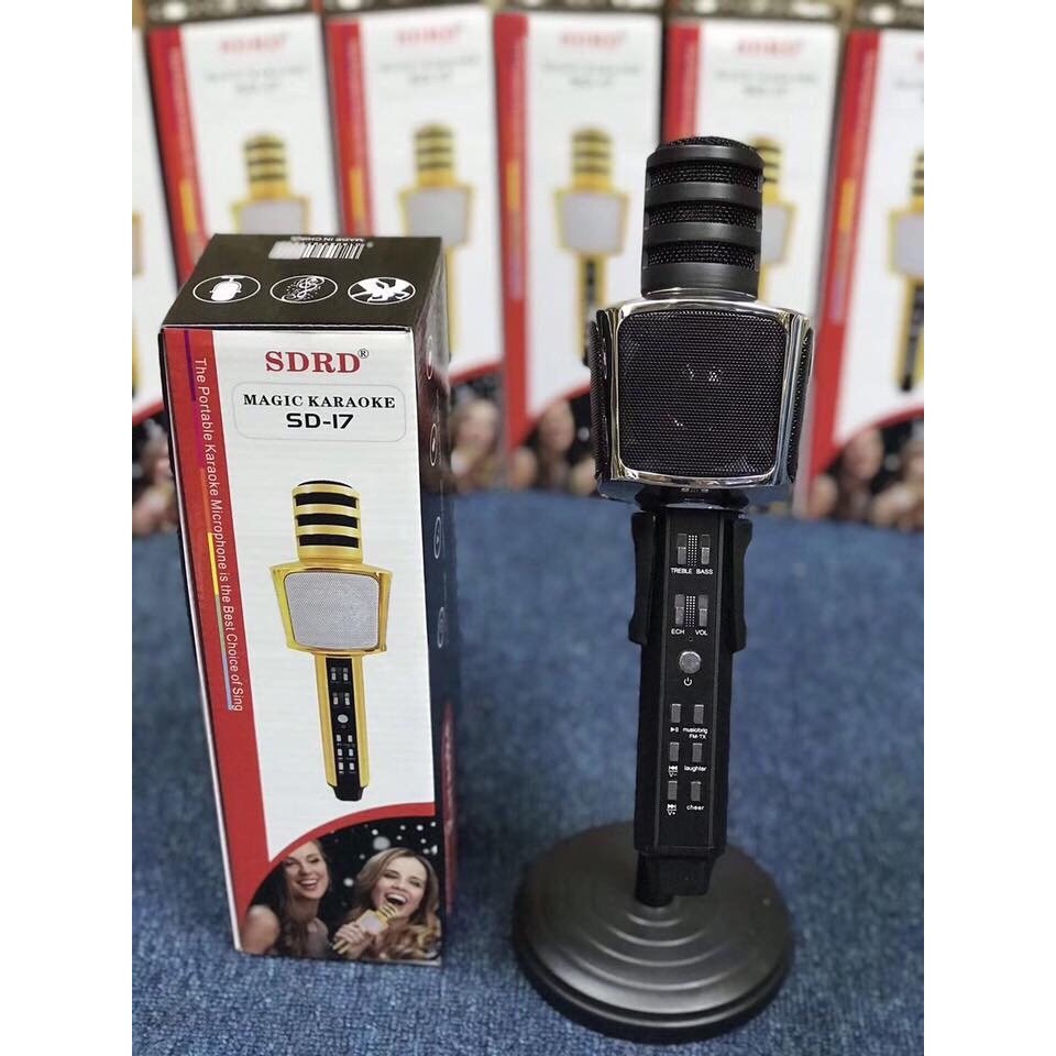MIC HÁT KARAOKE SD17/ Micro Karaoke kèm Loa hãng Monster M97 (Mỹ ), 26W,Bluetooth 5.0,TWS kết nối 2 mic