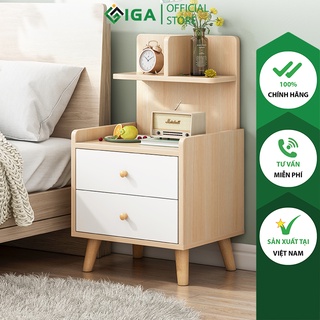 Tab đầu giường IGA ngăn kéo 2 tầng phong cách nordic - GP172