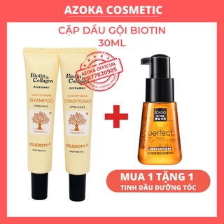 Cặp Dầu Gội Xả Biotin Collagen 1000ml Giảm Rụng Tóc, Kích Mọc Tóc, Phục Hồi Tóc Khô Xơ Hàng Chính Hãng