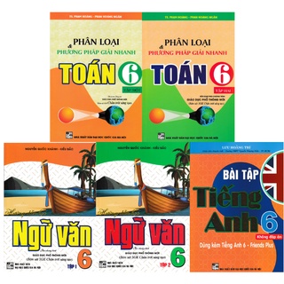 Sách - Combo Phân Loại Và Phương Pháp Giải Nhanh Toán - Hướng Dẫn Học Ngữ Văn - Bài Tập Tiếng Anh Lớp 6 (Bộ 5 Cuốn)