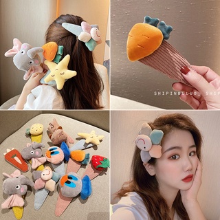 Kẹp tóc nhồi bông loại to dày, vải mịn, hình nơ/ pika.chu/ vịt do.nal/ khủng l.ong