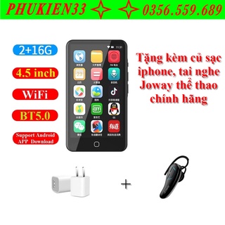 Combo trị giá 300k, Máy nghe nhạc Mới Nhất RUIZU H5 Android WiFi MP4, Bluetooth5.0 Full Màn Hình Cảm Ứng 4.5Inch 16GB