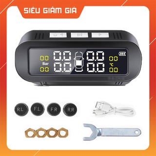Bộ Cảm Biến Áp Suất Lốp Van Ngoài, Van Trong - Giám Sát Nhiệt Độ Lốp - Báo động Tpms Màn Hình Led Màu - C1002
