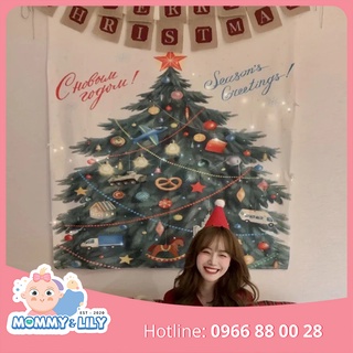 Tấm vải treo tường trang trí Noel Giáng sinh phong cách Hàn Quốc