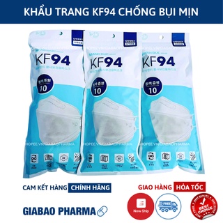 Set 10 Chiếc Khẩu trang 4 Lớp KF94 Chống Bụi Mịn Và Kháng Khuẩn Hàng Cao Cấp